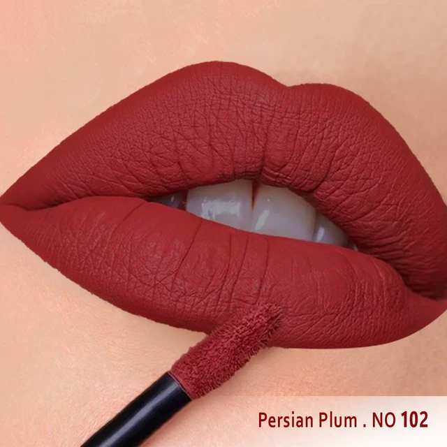 رژ لب مایع مخملی مات سرژه کد 102 (Persian Plum) - تصویر 2